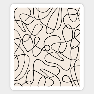 Simple Minimalist Abstract Woby lines Warm Tones Pattern Sticker